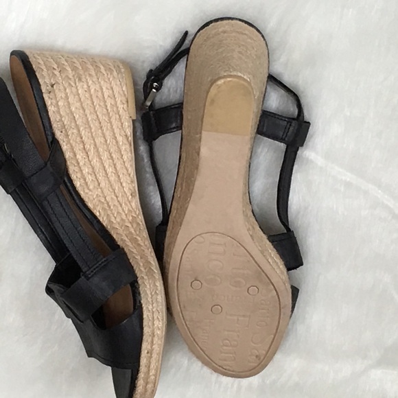 Black Leather Espadrille Sandal Crispin Sling Back - Picture 5 of 8